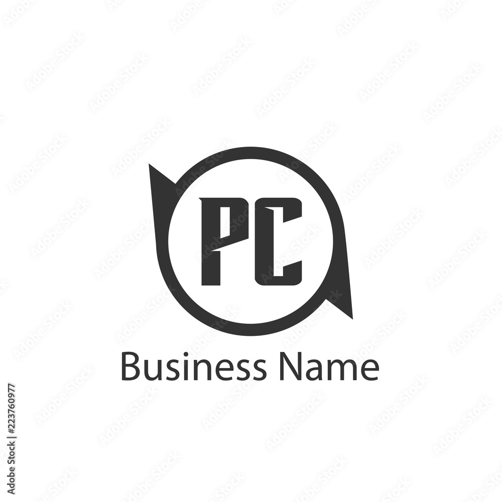 Fototapeta premium Initial Letter PC Logo Template Design