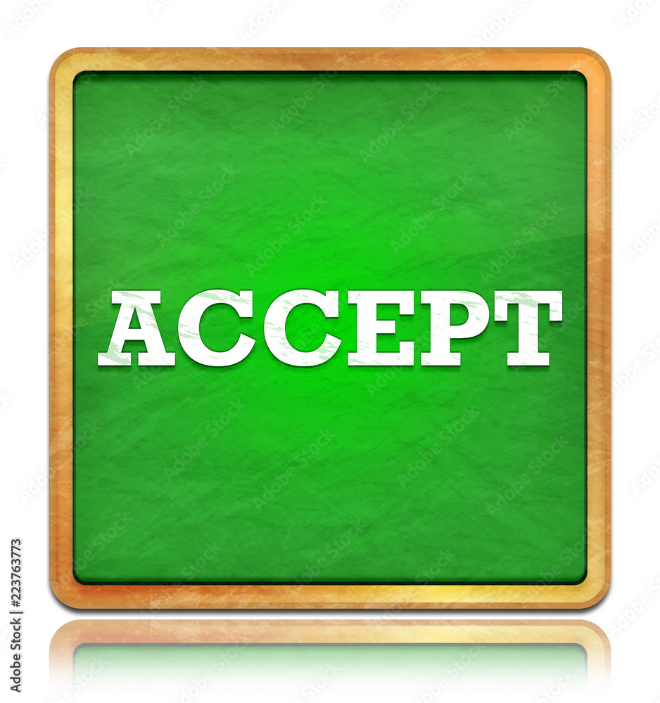 Accept green chalkboard square button Accept green chalkboard square button