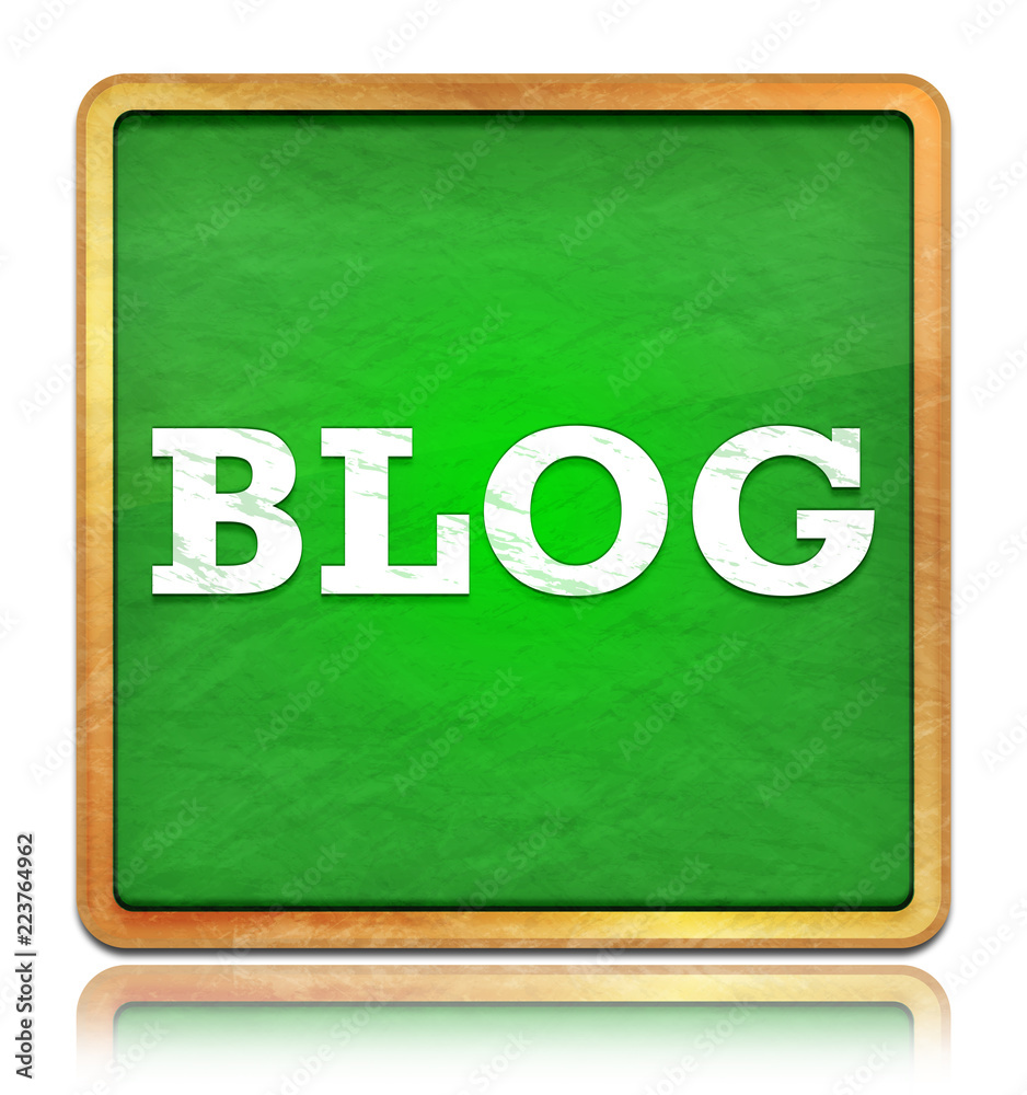 Blog green chalkboard square button Blog green chalkboard square button