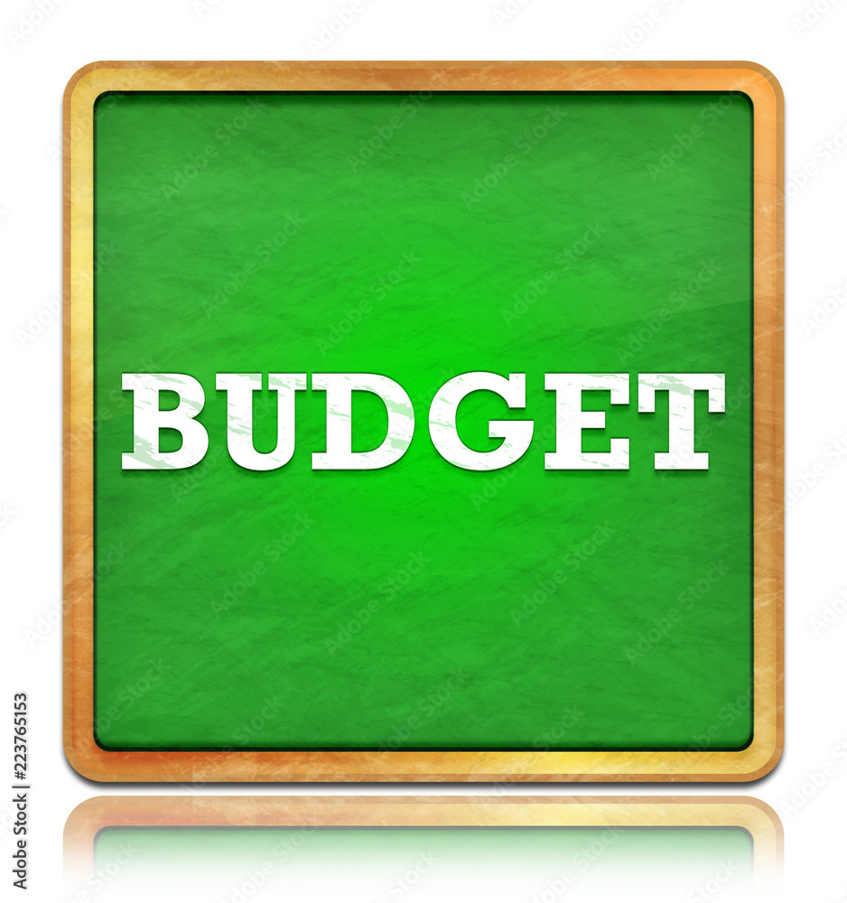 Obraz premium Budget green chalkboard square button