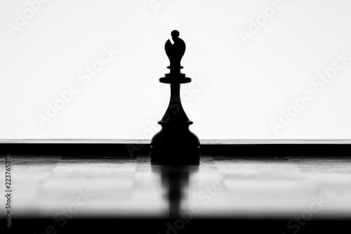 Bishop chess piece silhouette on a white background