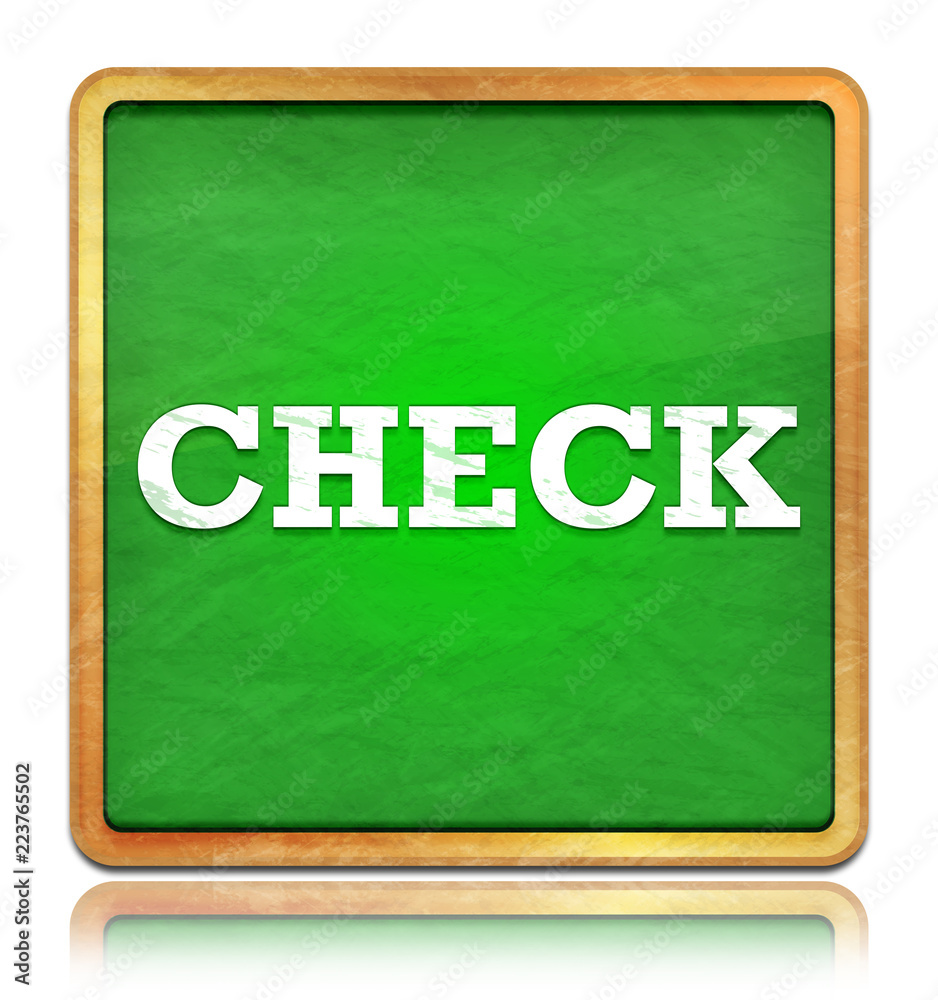Check green chalkboard square button Check green chalkboard square button