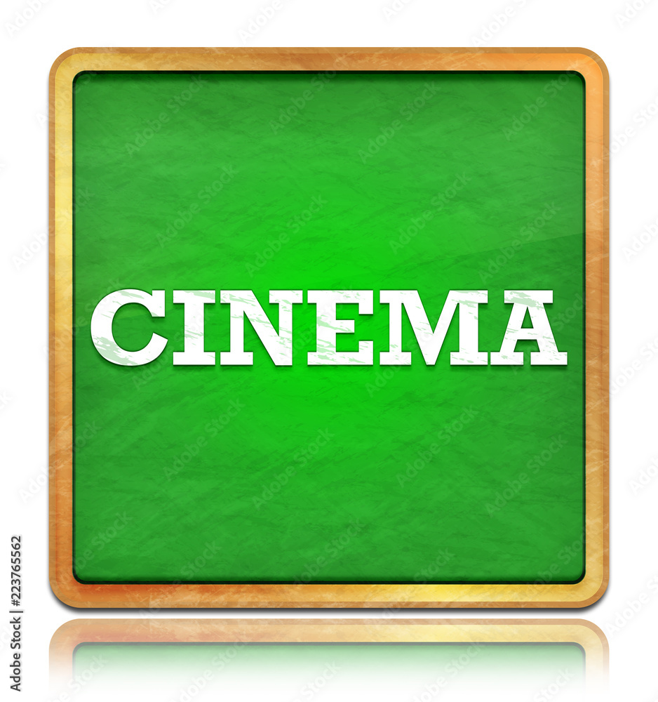 Obraz premium Cinema green chalkboard square button