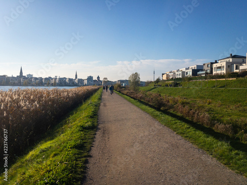 Residential houses at Phoenixsee in Dortmund, Germany photo