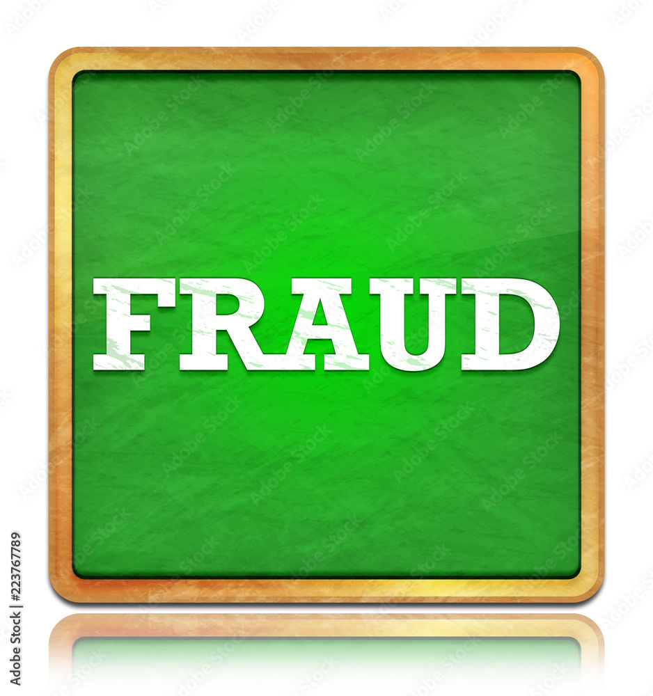 Fraud green chalkboard square button Fraud green chalkboard square button