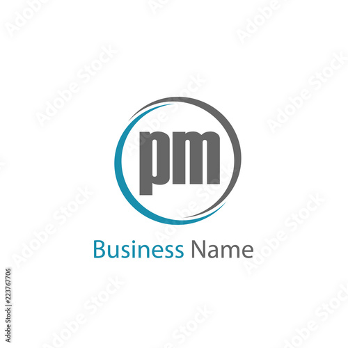 Initial Letter PM Logo Template Design