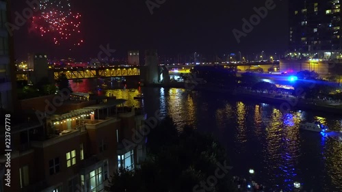 Chicago fireworks downtown 4k time lapse during the 4th of July during the summer night
