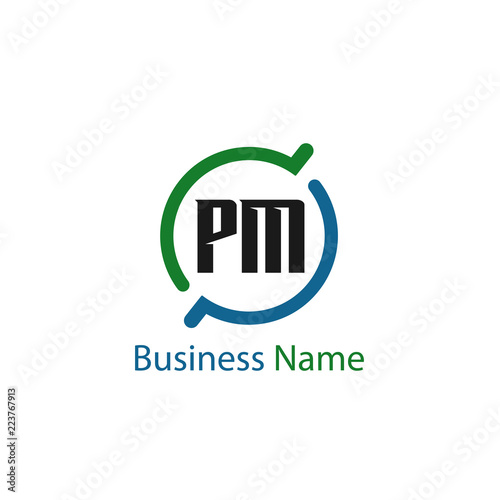 Initial Letter PM Logo Template Design