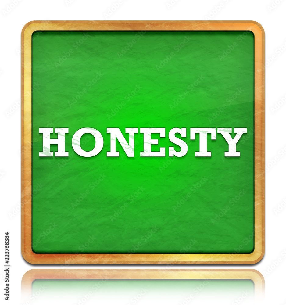 Obraz premium Honesty green chalkboard square button