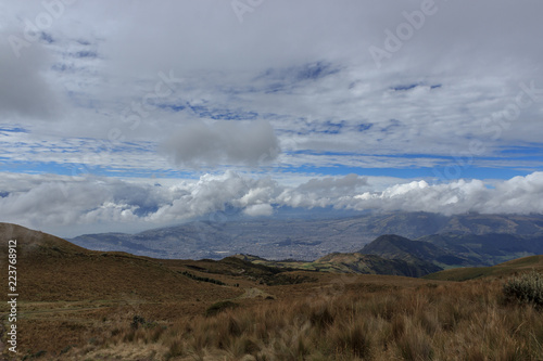 View from ruca pichincha over quito, ecuador