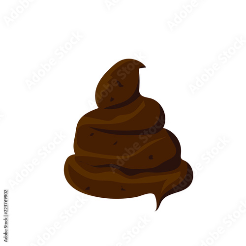 Brown defecation, poop or shit icon for digital and print