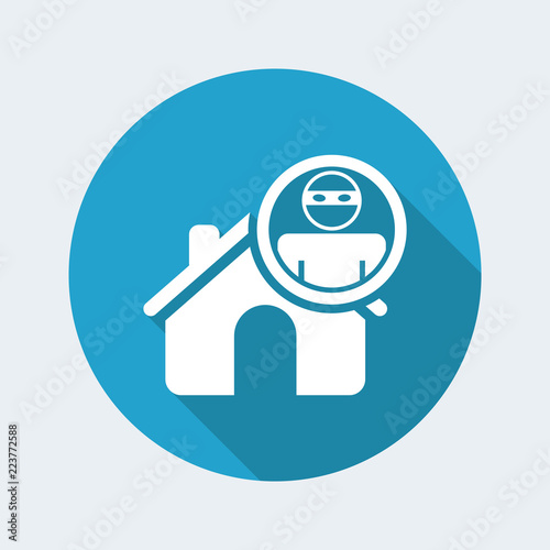 Vector illustration of house thief single isolated icon