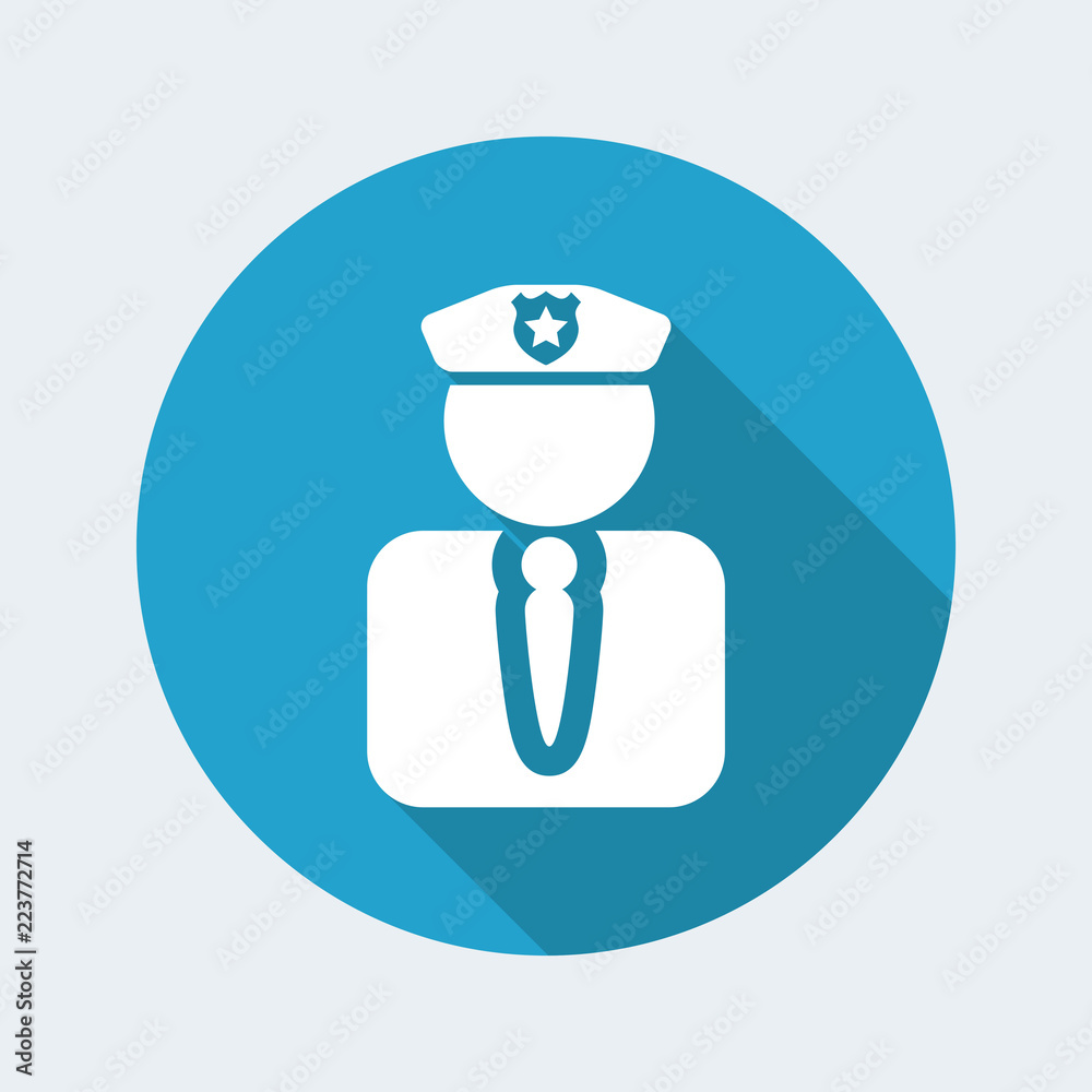 Vector illustration of single isolated police agent icon Vector illustration of single isolated police agent icon