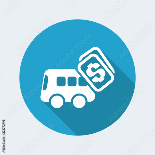 Vector illustration of single isolated bus pay icon
