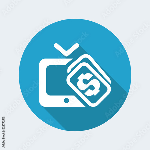 Vector illustration of single isolated pay TV icon