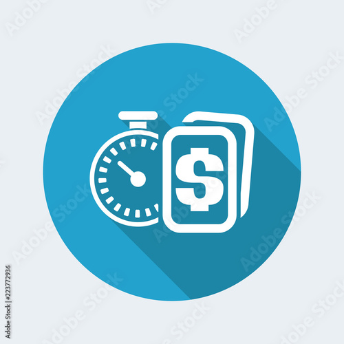 Vector illustration of single isolated time money icon