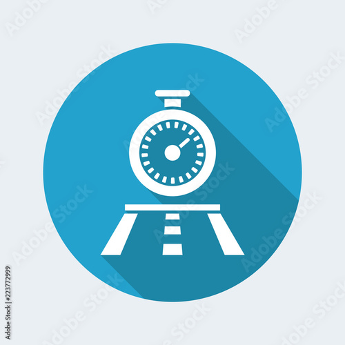 Vector illustration of single isolated timing race icon