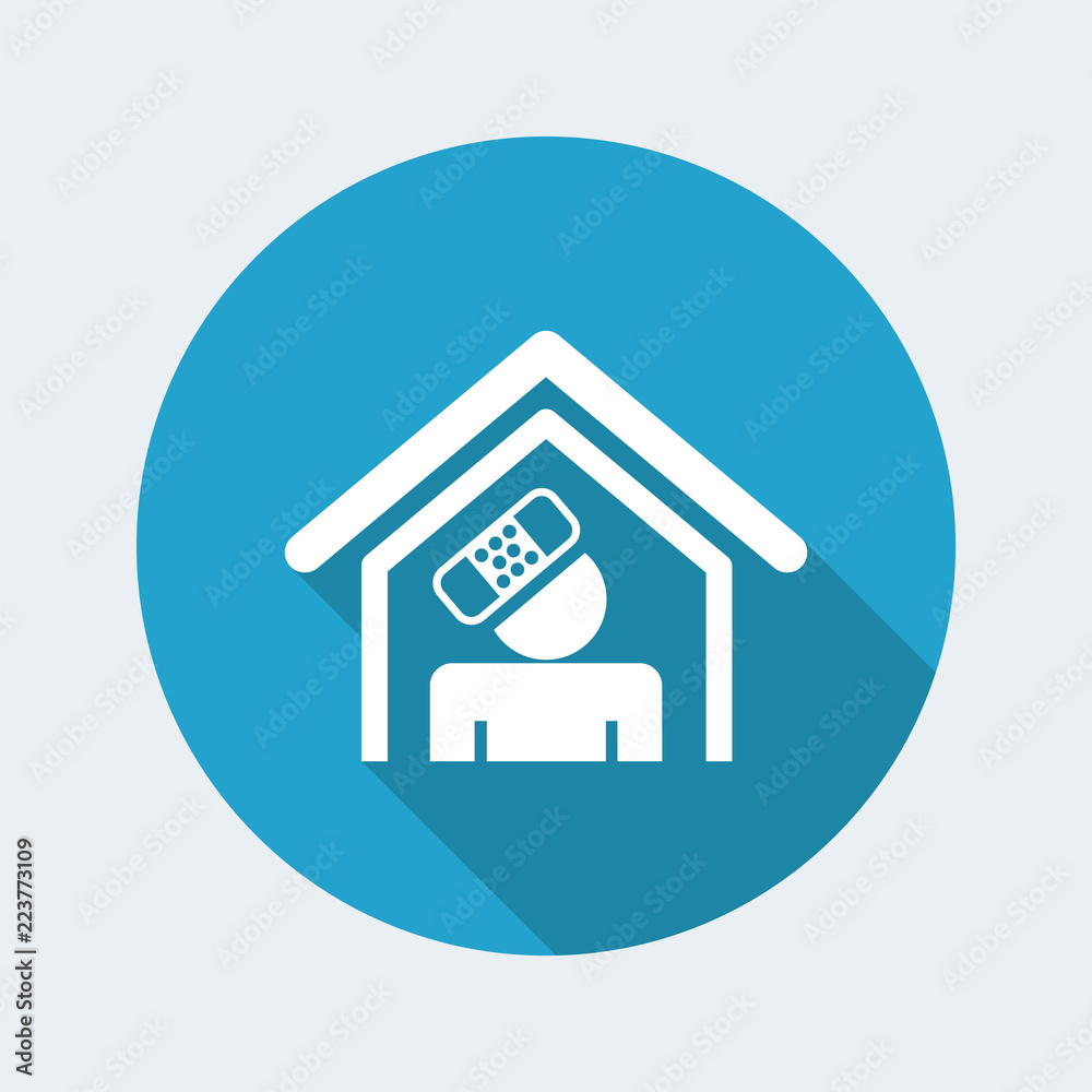 Vector illustration of single isolated home accident icon