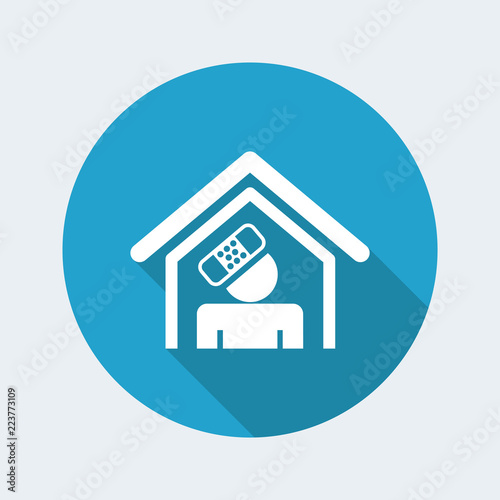 Vector illustration of single isolated home accident icon