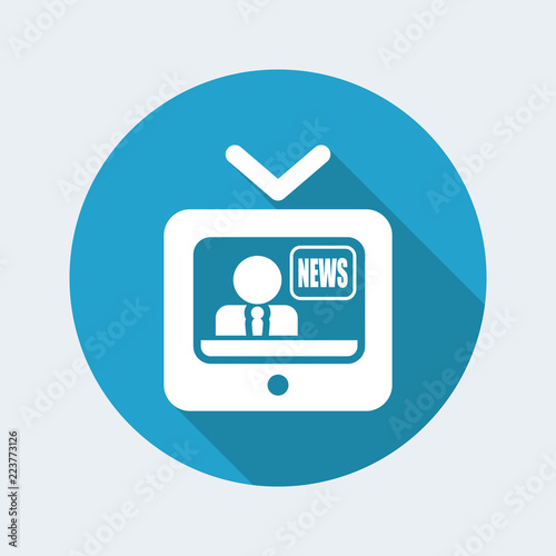 Vector illustration of single isolated tv news icon