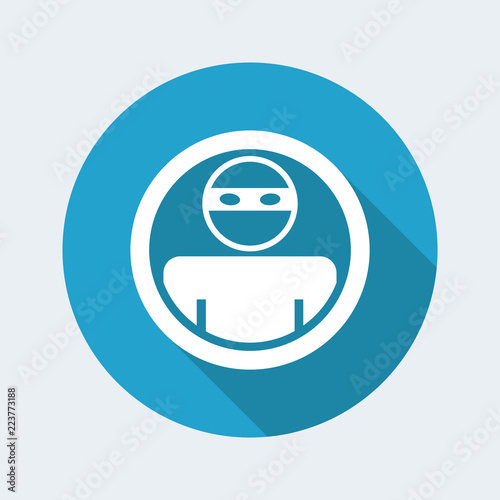 Vector illustration of single isolated thief icon