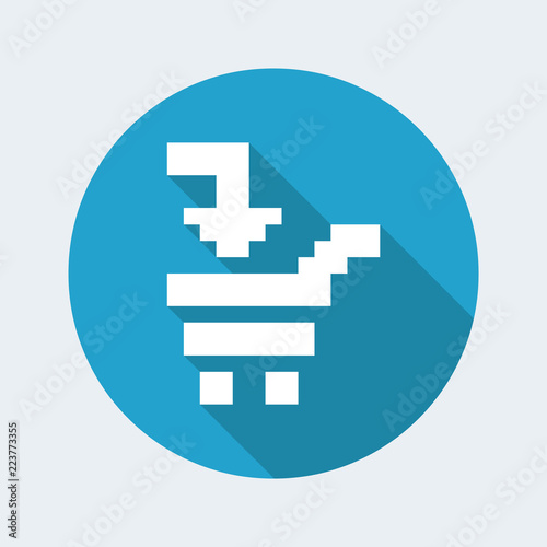 Vector illustration of single isolated pixel pc icon
