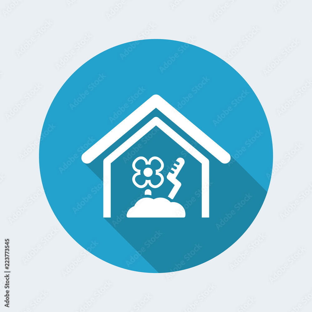 Vector illustration of single isolated home flower icon Vector illustration of single isolated home flower icon