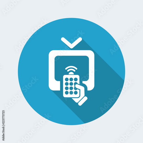 Vector illustration of single isolated tv remote icon