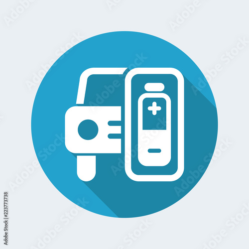 Vector illustration of single isolated electric car icon