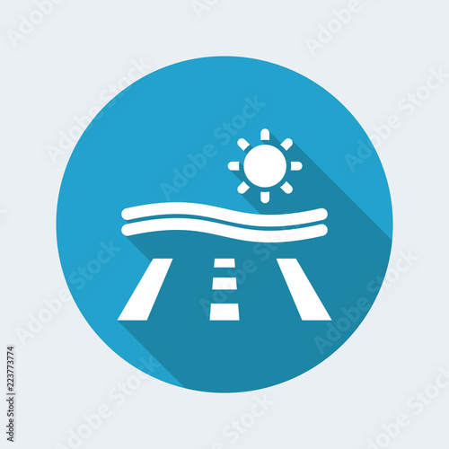 Vector illustration of single isolated sea road icon