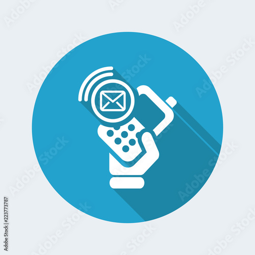 Vector illustration of single isolated phone mail icon