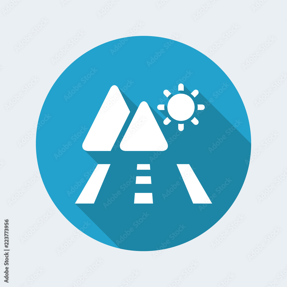 Vector illustration of single isolated mountain road icon Vector illustration of single isolated mountain road icon