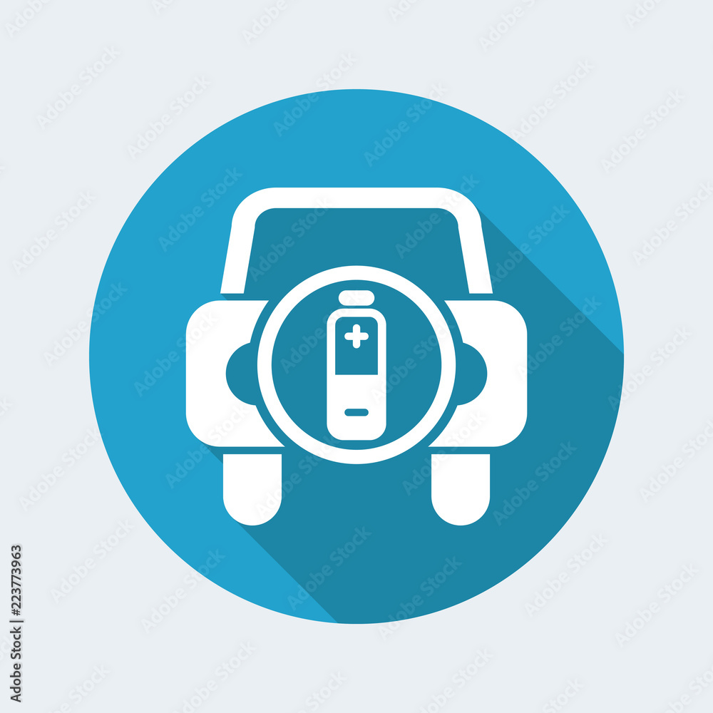 Vector illustration of single isolated car battery icon Vector illustration of single isolated car battery icon