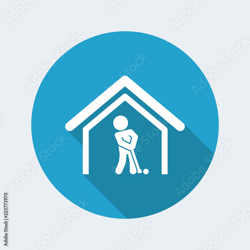 Vector illustration of single isolated golf player icon