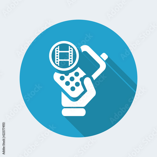 Vector illustration of single isolated phone video icon