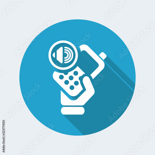 Vector illustration of single isolated audio phone icon photo