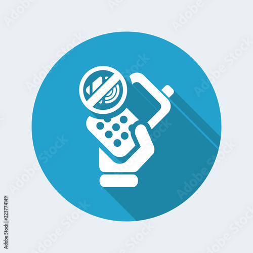 Vector illustration of single isolated phone mute icon