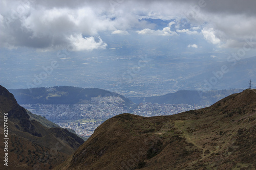 View from ruca pichincha over quito, ecuador