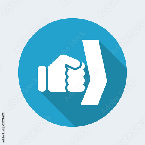 Vector illustration of single isolated fist icon