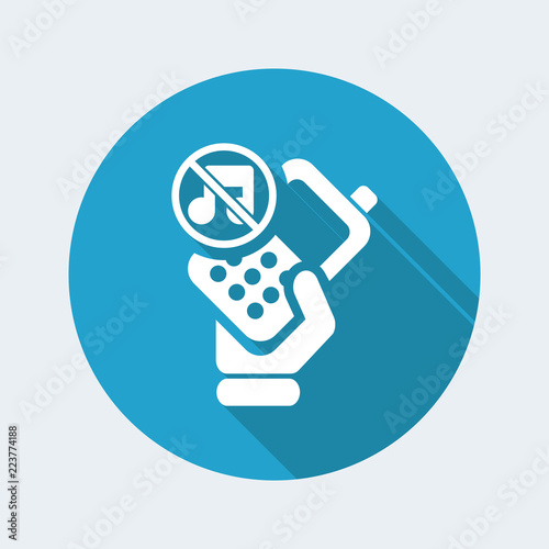Vector illustration of single isolated mute phone icon