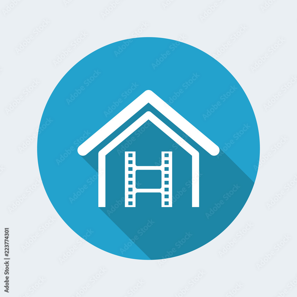 Vector illustration of single isolated home video icon Vector illustration of single isolated home video icon