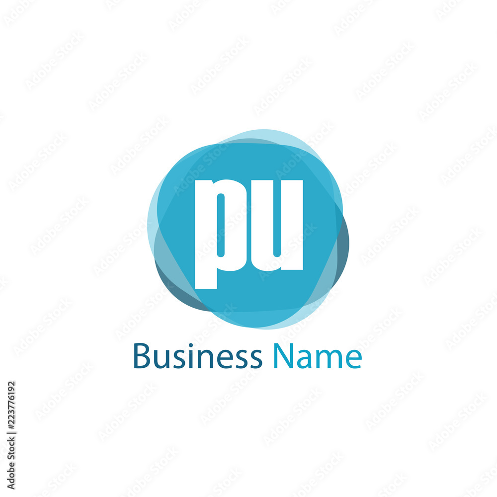 Initial Letter PU Logo Template Design