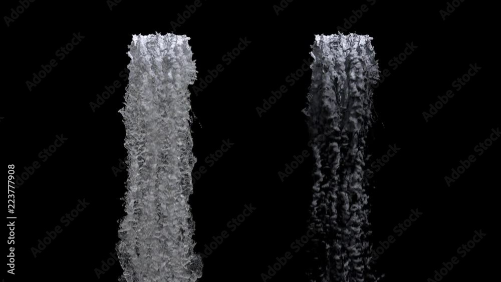 waterfall texture seamless loop, 4k, isolated on black with alpha and ...