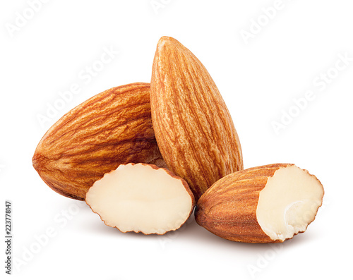 Stampa su tela 6312649 almond isolated on white background, clipping path, full depth of field