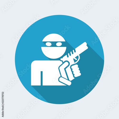 Thief armed - Vector flat icon