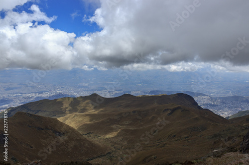 View from ruca pichincha over quito, ecuador