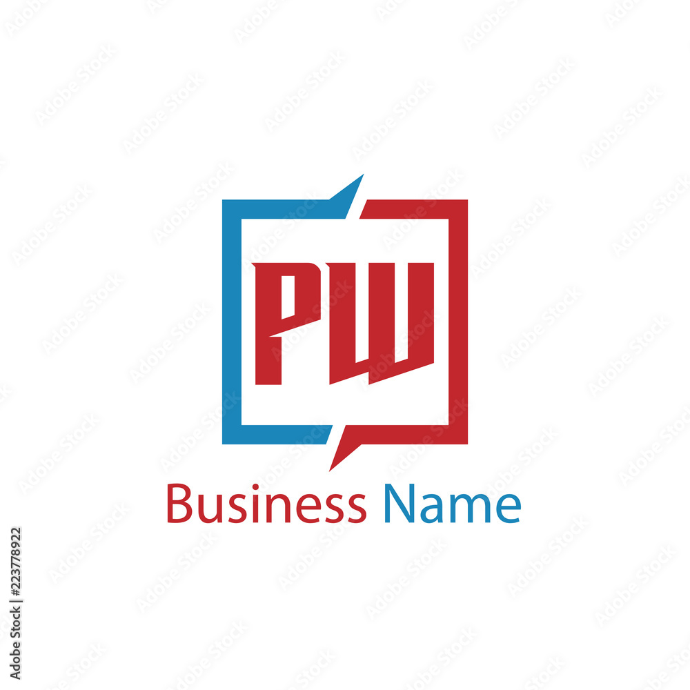 Fototapeta premium Initial Letter PW Logo Template Design