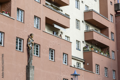 Karl Marx Hof building, one of the best-known Gemeindebauten in Vienna, situated in Heiligenstadt, the 19th district, Vienna, Austria.