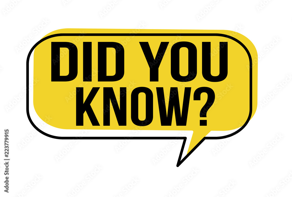 Did you know speech bubble on white background Did you know speech bubble on white background