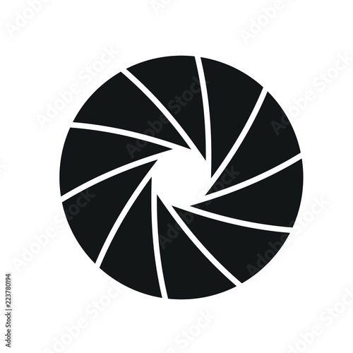 Camera aperture diaphragm icon for web and print use
